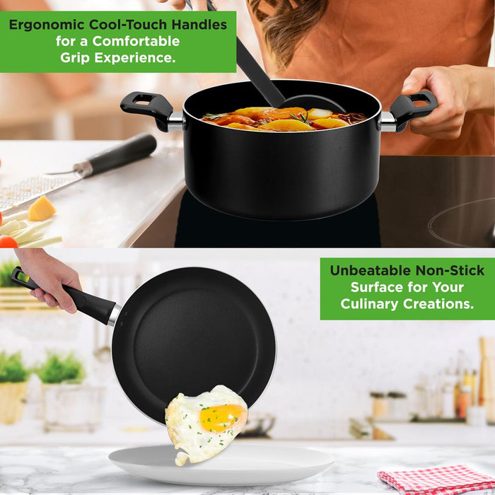 Kitchenware Pots & Pans - Stylish Kitchen Cookware Set, Non-Stick (13-Piece Set)