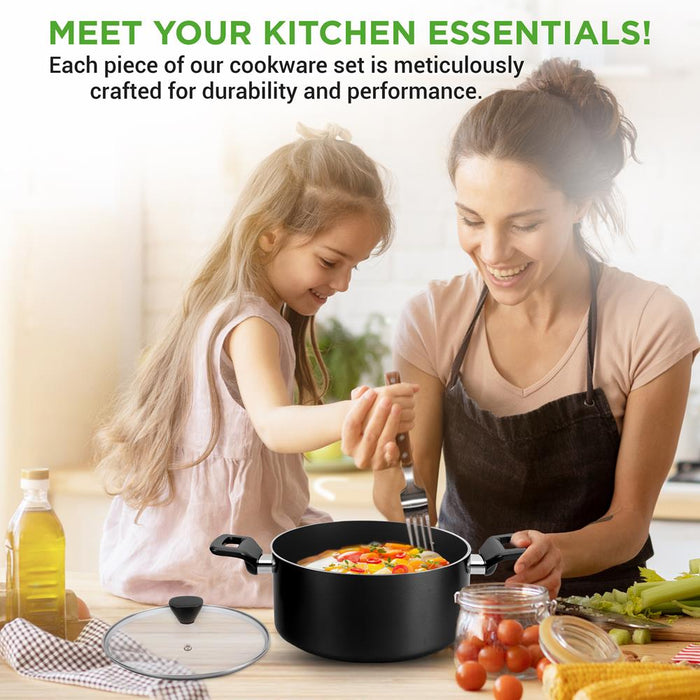 Kitchenware Pots & Pans - Stylish Kitchen Cookware Set, Non-Stick (13-Piece Set)