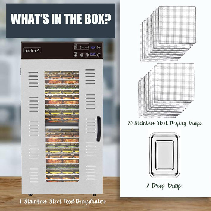 20 Shelf Stainless Steel Trays With Digital Timer And Temperature Control, 2000 Watts