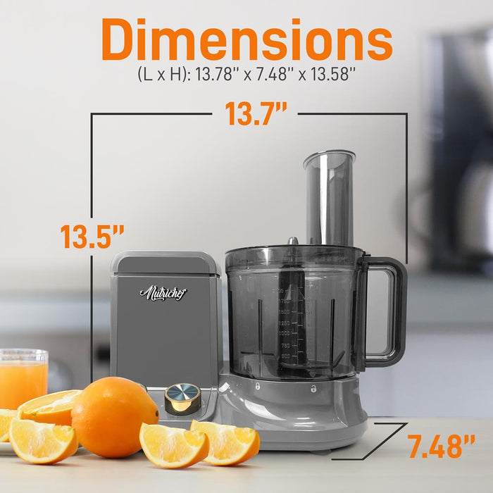 Robot culinaire multifonction - Moteur puissant ultra silencieux, comprend 6 lames d'attachement, capacité jusqu'à 2L 