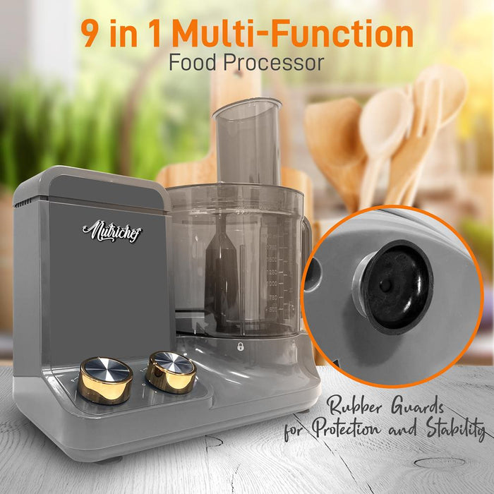 Robot culinaire multifonction - Moteur puissant ultra silencieux, comprend 6 lames d'attachement, capacité jusqu'à 2L 