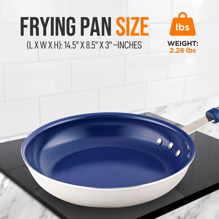 8'' Small Fry Pan - Non-Stick Pan With Silicone Handle, Ceramic Coating Inside