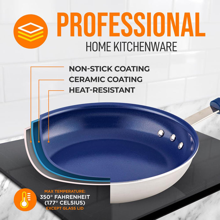 8'' Small Fry Pan - Non-Stick Pan With Silicone Handle, Ceramic Coating Inside