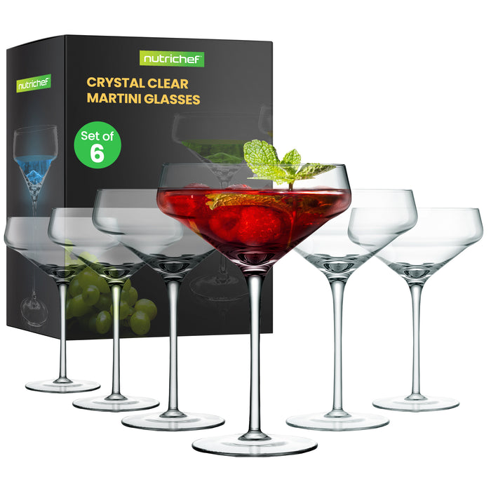 4 ensembles de verres à martini en cristal - Verre à vin ultra clair et élégant en cristal clair 