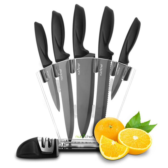 7-Piece Kitchen Precision Knives Set - Versatile Stainless Steel Knife Set With Block Stand , Ideal For Cutting, Slicing, Chopping, And Dicing
