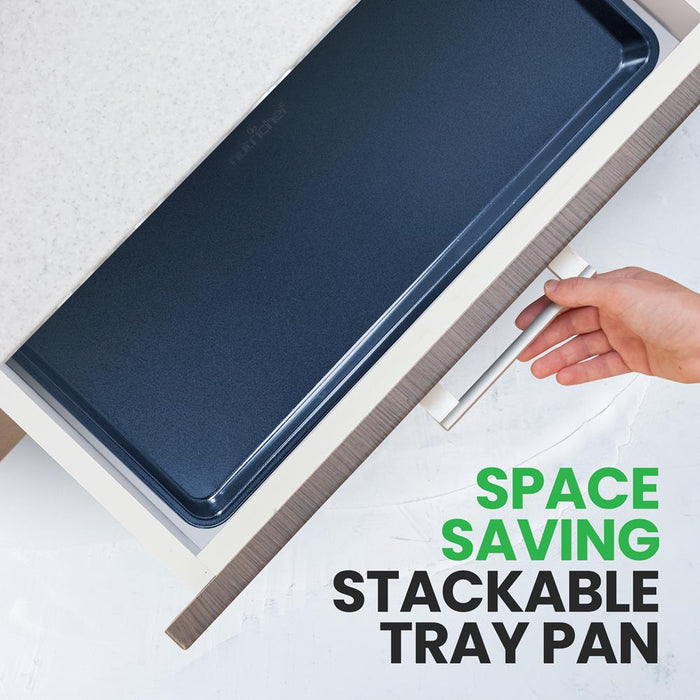 Non-Stick Mega Bake Pan - Stylish Metallic Coating, Dishwasher Safe And Pfoa, Pfos, Ptfe Free