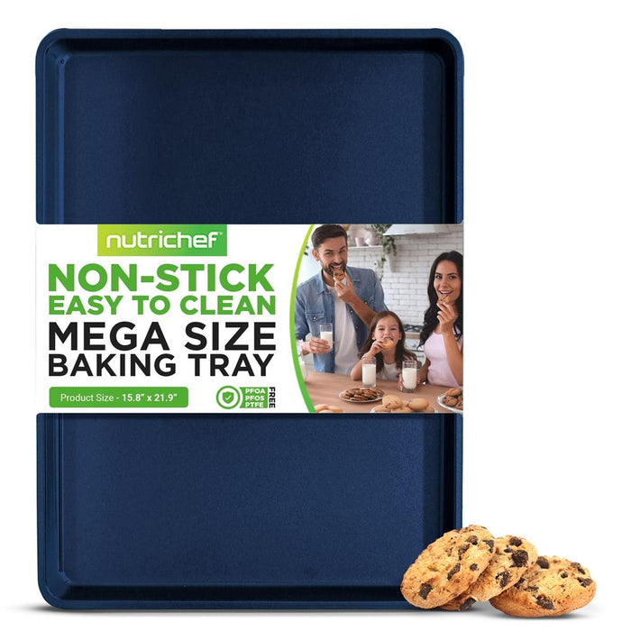 Non-Stick Mega Bake Pan - Stylish Metallic Coating, Dishwasher Safe And Pfoa, Pfos, Ptfe Free