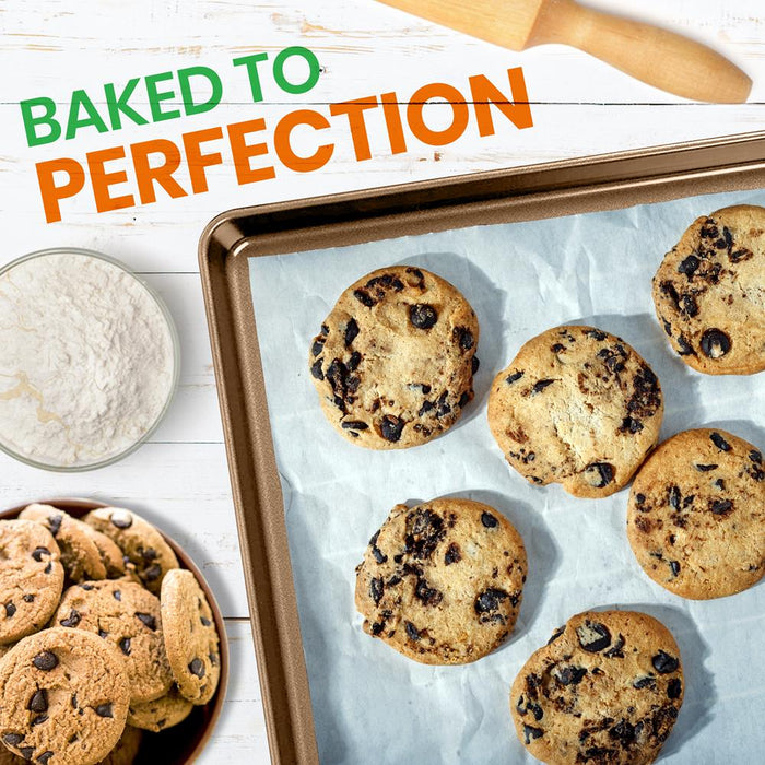 2 Pcs. Professional Home Kitchen Bake Pans - Non-Stick Coated Layer Surface, Dishwasher Safe, Pfoa, Pfos, Ptfe Free