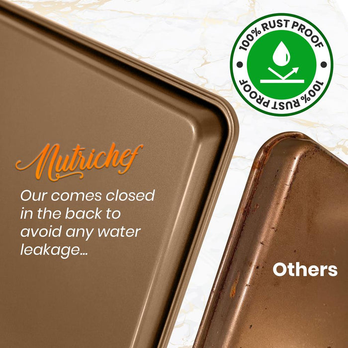 2 Pcs. Professional Home Kitchen Bake Pans - Non-Stick Coated Layer Surface, Dishwasher Safe, Pfoa, Pfos, Ptfe Free