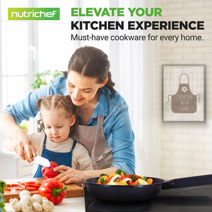 Ensemble de cuisson à la poêle de 5 pièces - Ustensiles de cuisine en céramique de haute qualité (Blue Diamond) 