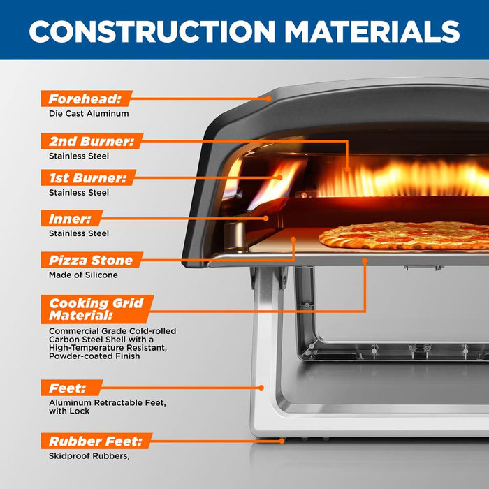 Portable Outdoor Pizza Oven - Gas Fired, Fire & Stone Outdoor Pizza Oven