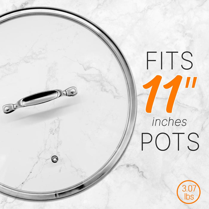 Cookware Stockpot Lid - See-Through Tempered Glass Lids (Works With Model: Ncsp16)