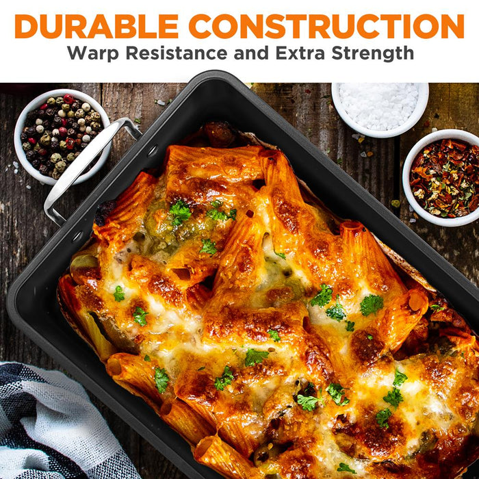 Nonstick Carbon Steel Roasting Pan With Wire Handle