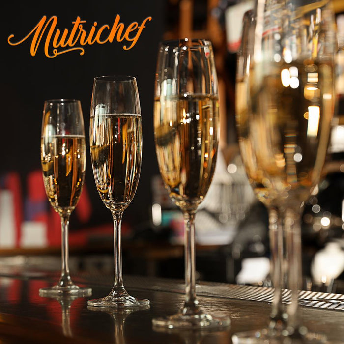 2 Pcs. Of Crystal Champagne Flutes - Ultra Clear, Elegant Champagne Glasses, Hand Blown