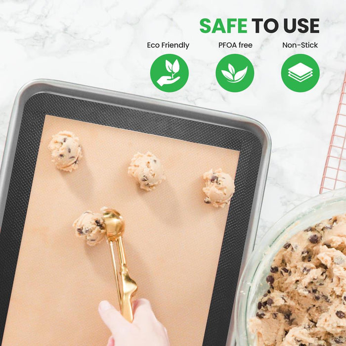 Silicone Baking Sheet - Reusable, Easy & Convenient, Nonstick Matt Used For Oven - (Black)