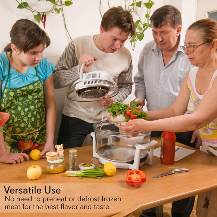 Four à convection avec friteuse à air - Cuisinière de cuisine pour une cuisson saine et une friture à l'air avec temps et température réglables 