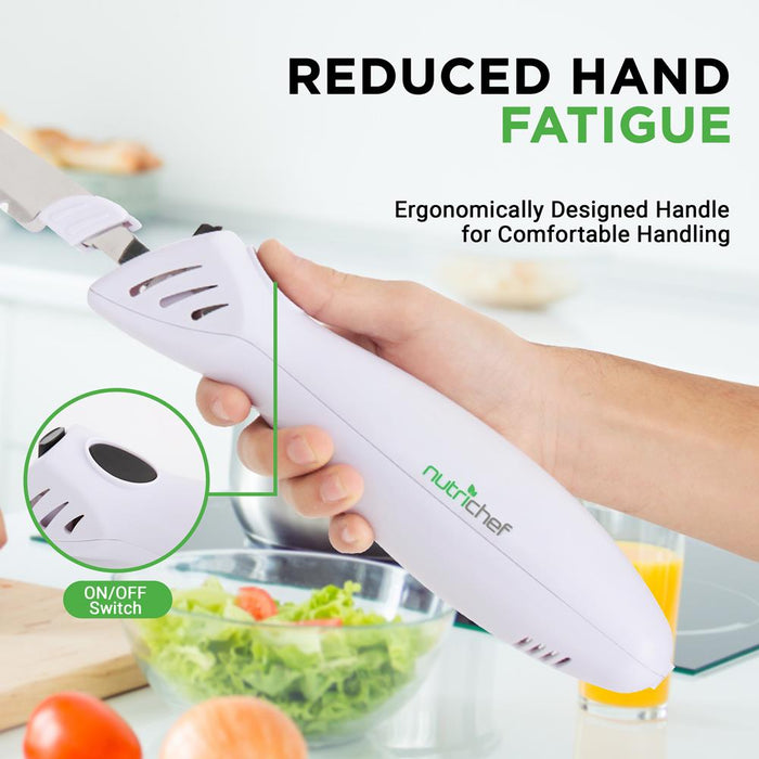 Electric Kitchen Knife With Wooden Storage Tray