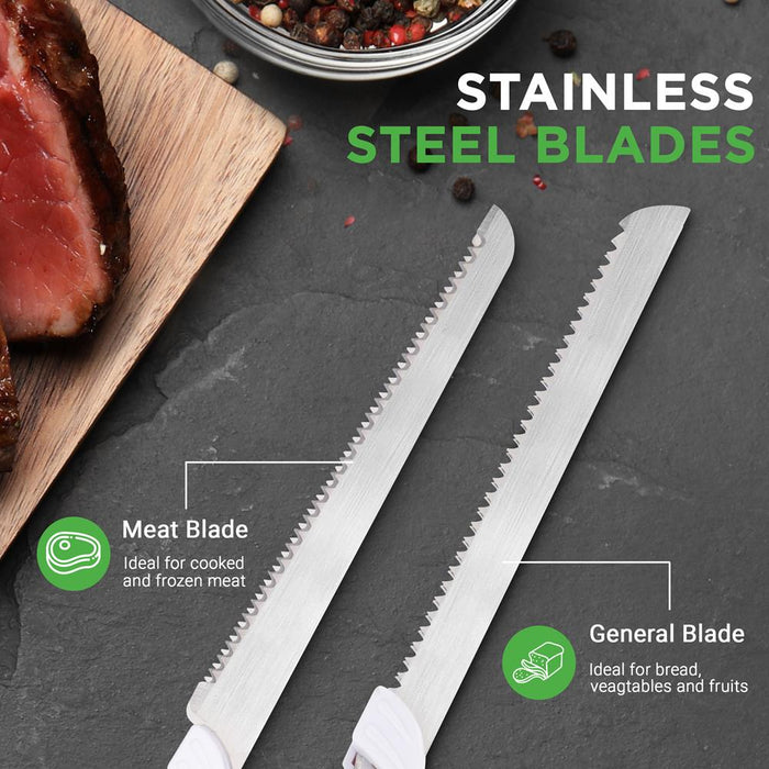 Electric Kitchen Knife With Wooden Storage Tray