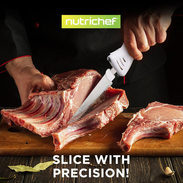 Electric Kitchen Knife With Wooden Storage Tray