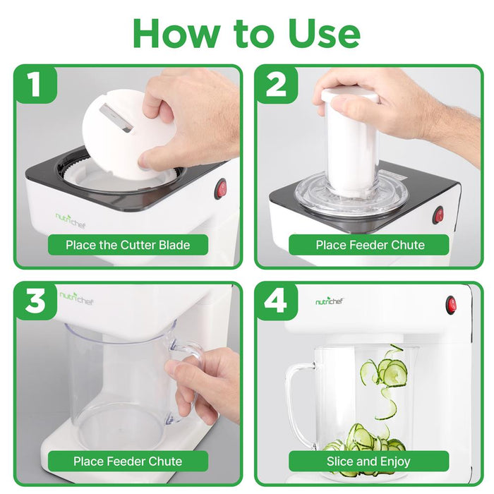 Electric Food Spiralizer - Fruit & Vegetable Spiral Slicer Peeler With (3) Changeable Blades