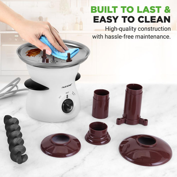 Electric Chocolate Fondue Pot - Countertop Chocolate Fondue Maker Fountain Chocolate Melter With 3-Tiers