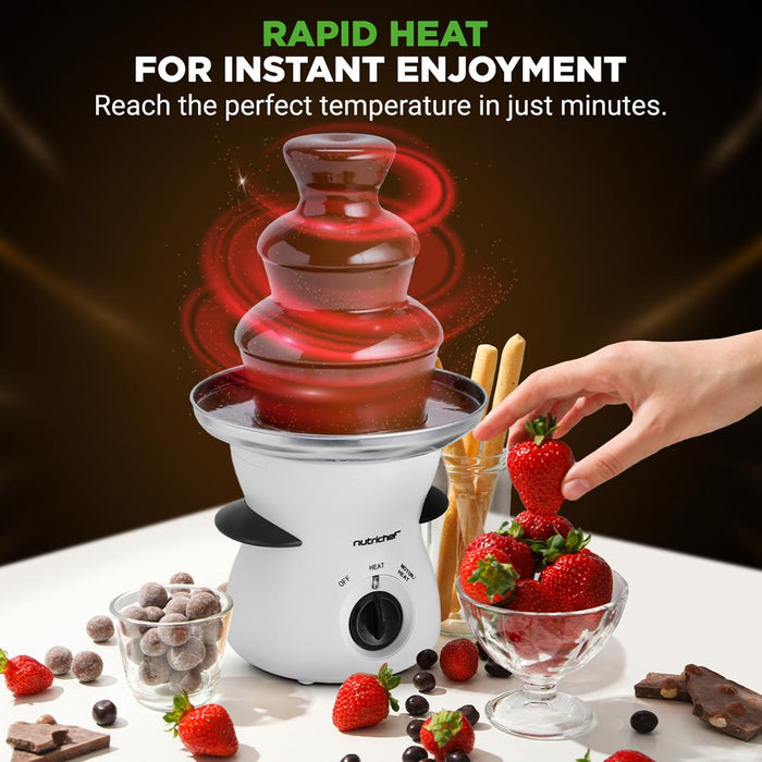 Electric Chocolate Fondue Pot - Countertop Chocolate Fondue Maker Fountain Chocolate Melter With 3-Tiers