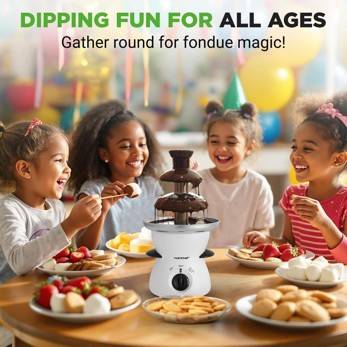 Electric Chocolate Fondue Pot - Countertop Chocolate Fondue Maker Fountain Chocolate Melter With 3-Tiers