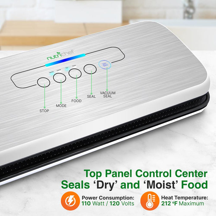 Automatic Food Vacuum Sealer - Electric Air Sealing Preserver System (Silver)