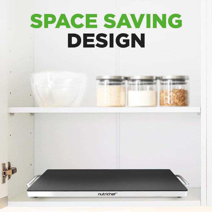 Electric Warming Tray / Food Warmer With Non-Stick Heat-Resistant Glass Plate (16.5'' X 11.0'' Heating Surface)