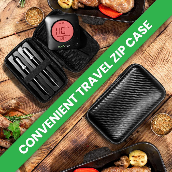 Thermomètre de barbecue intelligent Bluetooth - Affichage numérique, alerte à distance sans fil pour téléphone iOS Android 