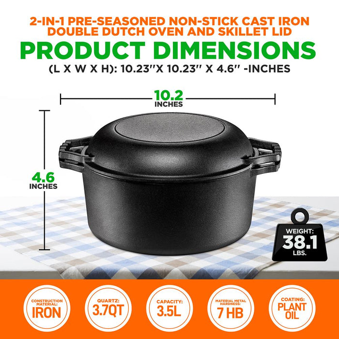 cast iron dutch oven skillet lid