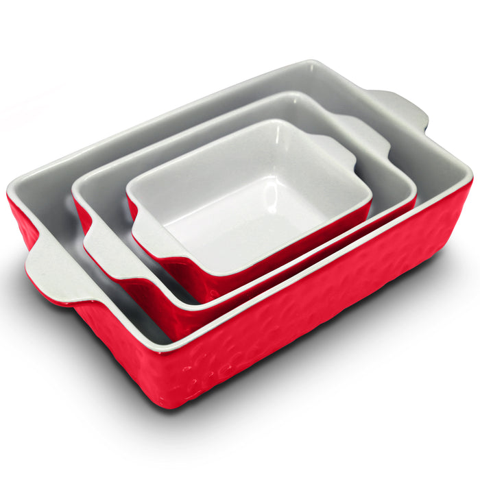 ceramic baking pan red