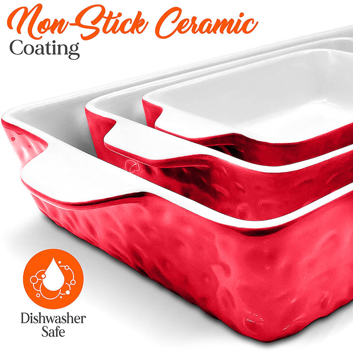 ceramic baking pan red