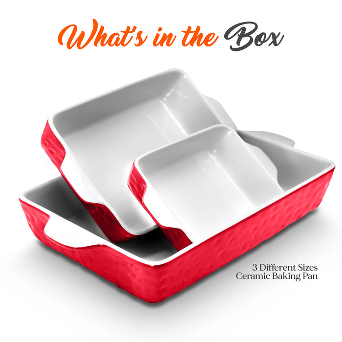 ceramic baking pan red