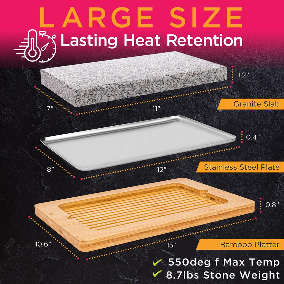 NutriChef Granite Cooking Stone with Bamboo Platter — Nutrichef - Canada