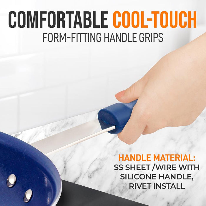 non stick fry pan silicone helper handle