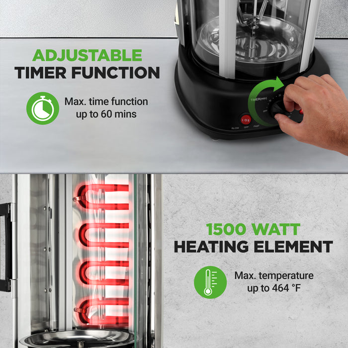 vertical rotisserie oven